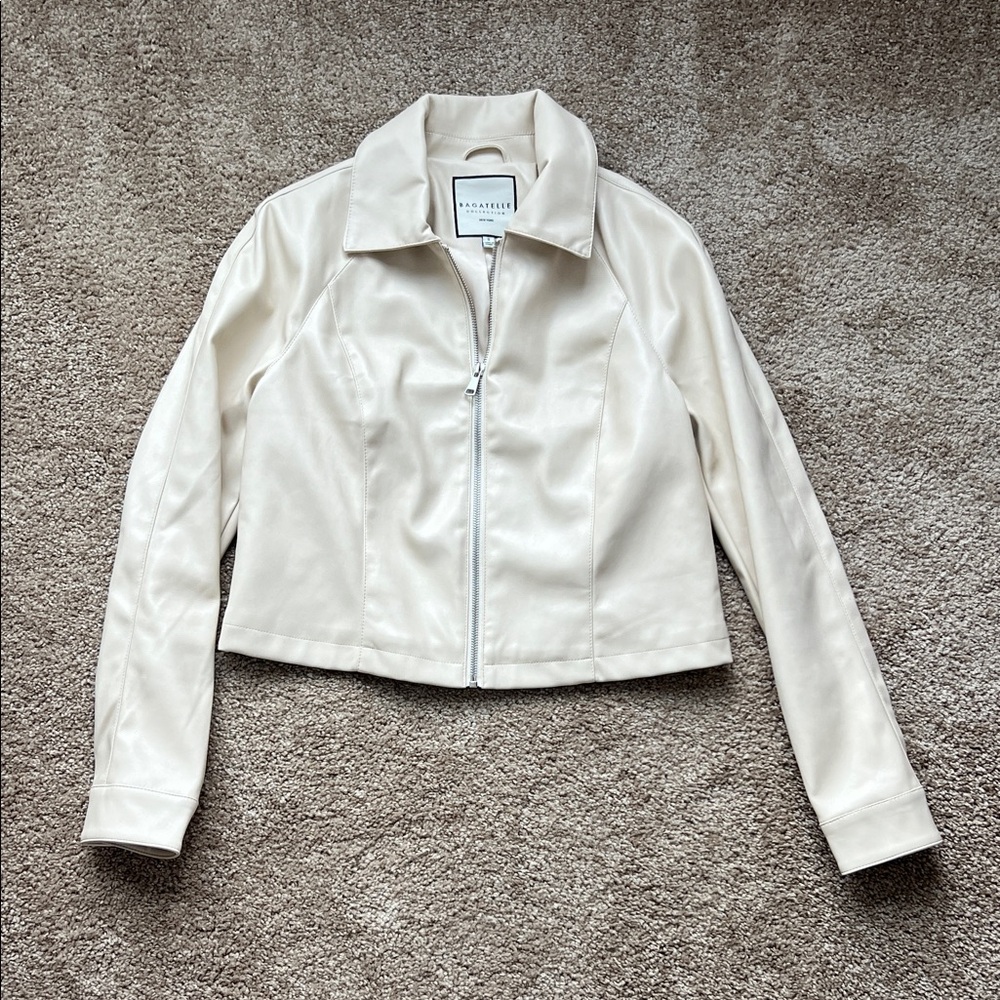 Bagatelle Collection Cropped Leather Jacket
